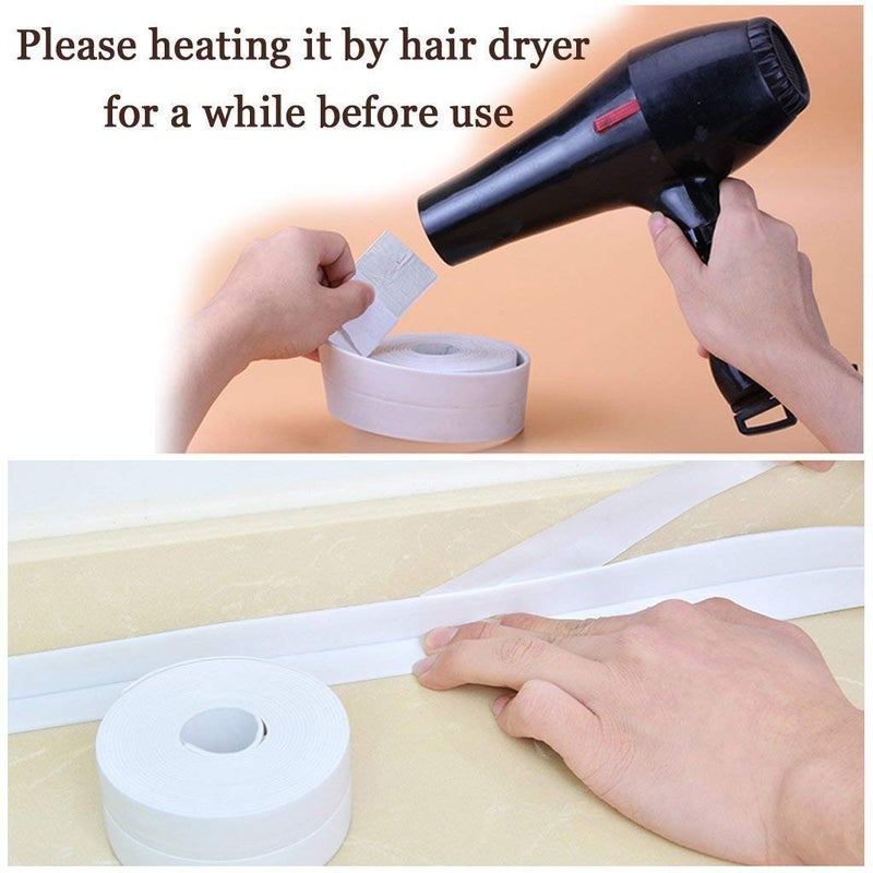BingQing Tub And Wall Caulk Strip. Kitchen Caulk Tape Bathroom Wall Sealing Tape Waterproof Self-Adhesive Decorative Trim (Assorted Colors) - Image 4