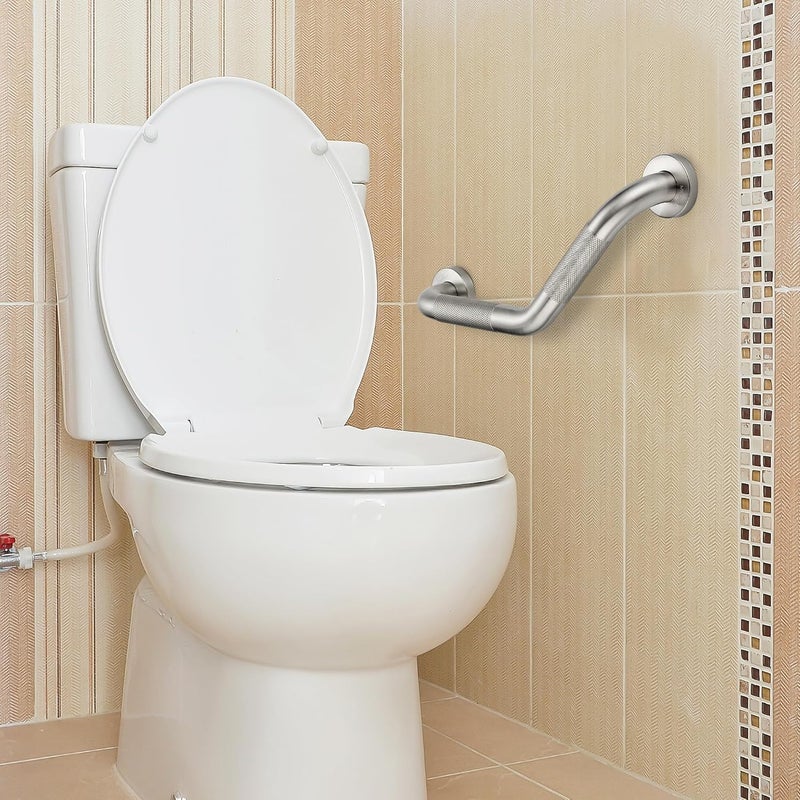JOY DECOR Grab Bars for Bathtubs and Showers- 1-1/4 x 16 Angled Shower Grab Bar for Seniors Knurled Stainless Steel Handicap Grab Bars for Wall (Brushed Nickel, 1 Pack) - Image 4