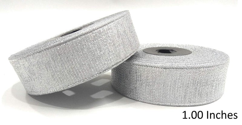 Ditya Crafts Set of 4 Rolls Gota Ribbon Lace Border for/Sarees/Lehenga/Suits/Blouses and Craft (Size:- 2 Piece of 0.50 Inches & 1.00 Inches, Length:- 20 Mtrs Each Approx) (Silver) - Image 3