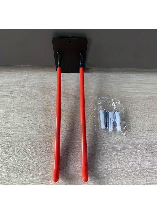 Coral Orange Heavy Duty Metal Wall Mounted Garage Storage Hook Organizer For Gardening Tools - Image 1