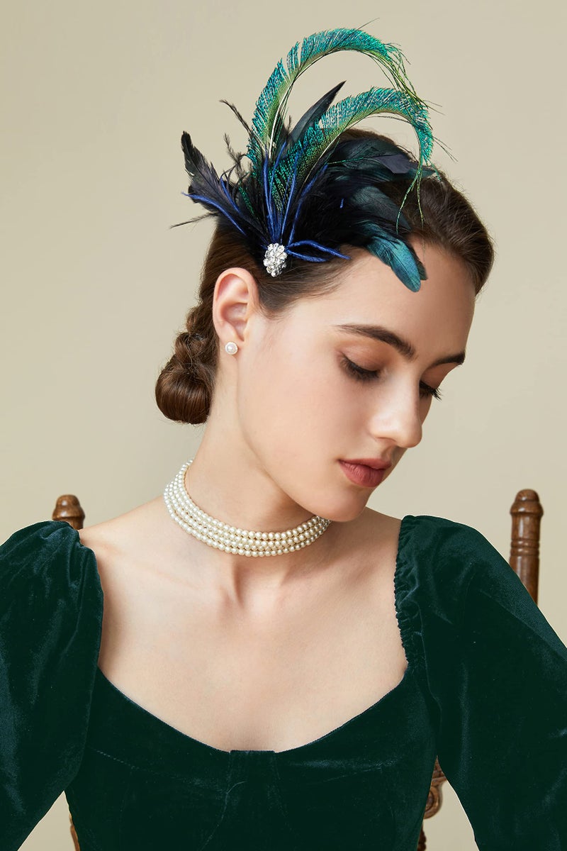 BABEYOND Veil Fascinator Hat for Women Feather Fascinators Hair Clip with Removable Veil Tea Party Hat Bridal Wedding - Image 4