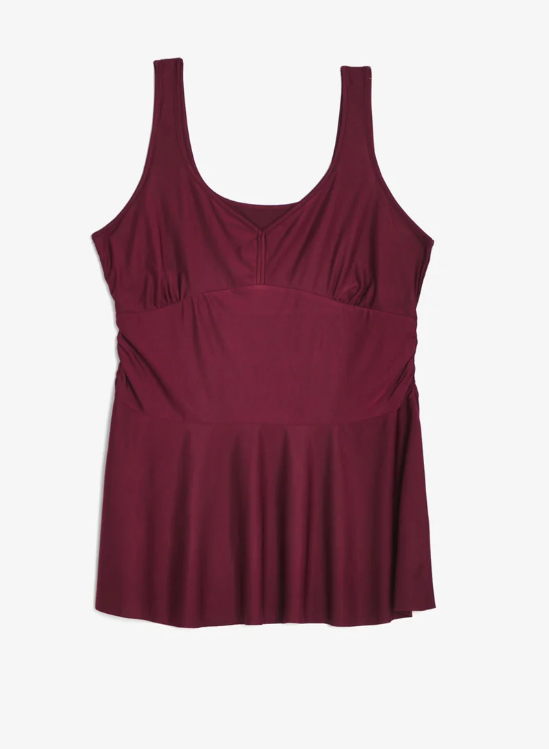 Ella Plus Plunge Neck Swimsuit With Skirt