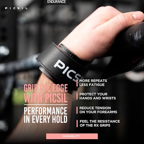 PICSIL RX Grips for Cross Training and Gymnastics, Carbon Fibre Material, Use with Magnesium, Grip on All Surfaces and Bars, Designed for All Athletes - Image 2