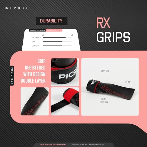 PICSIL RX Grips for Cross Training and Gymnastics, Carbon Fibre Material, Use with Magnesium, Grip on All Surfaces and Bars, Designed for All Athletes - Image 4