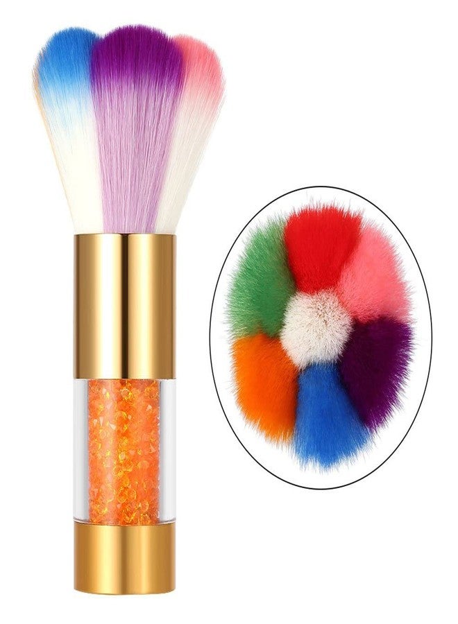 AKOAK 1 Pack Nail Art Duster Brush,Professional Facial Blush Brush for Removing Acrylic Nail Powder Dust, Base Makeup Brush and Bronzer, Powder Mineral Brush for Daily Makeup-Gold - Image 1