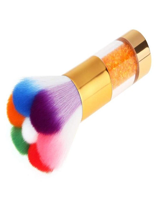 AKOAK 1 Pack Nail Art Duster Brush,Professional Facial Blush Brush for Removing Acrylic Nail Powder Dust, Base Makeup Brush and Bronzer, Powder Mineral Brush for Daily Makeup-Gold - Image 2