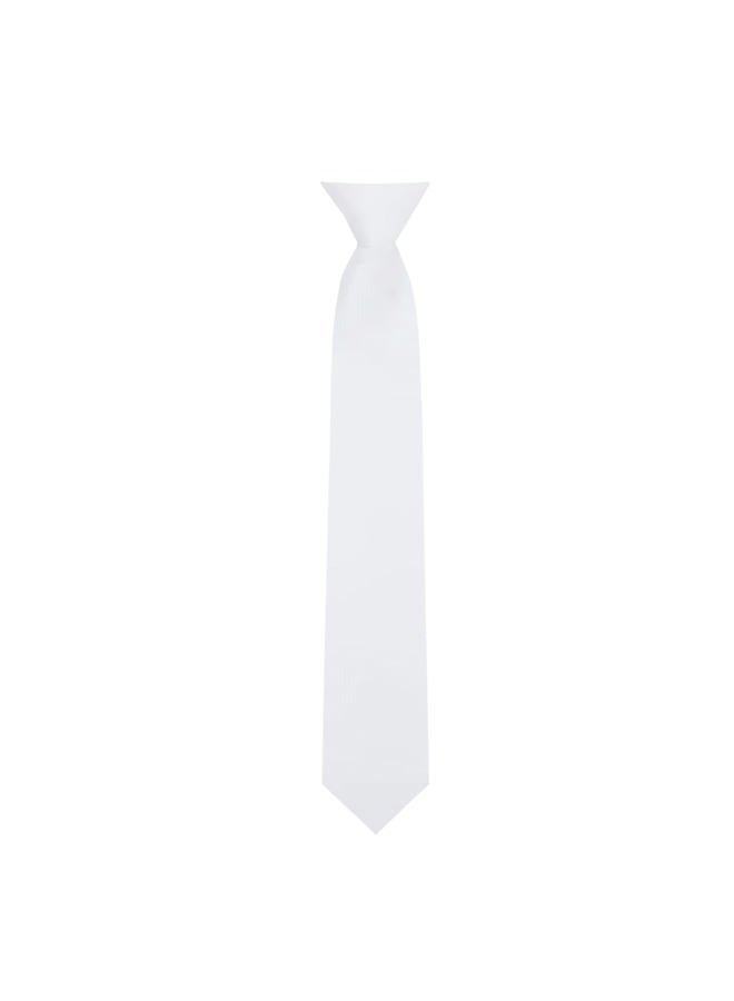 Jacob Alexander Boy's 14" Solid Color Pre-Tied Clip-On Neck Tie for Kids Formal Wedding Graduation School Uniforms, White, One size - Image 1