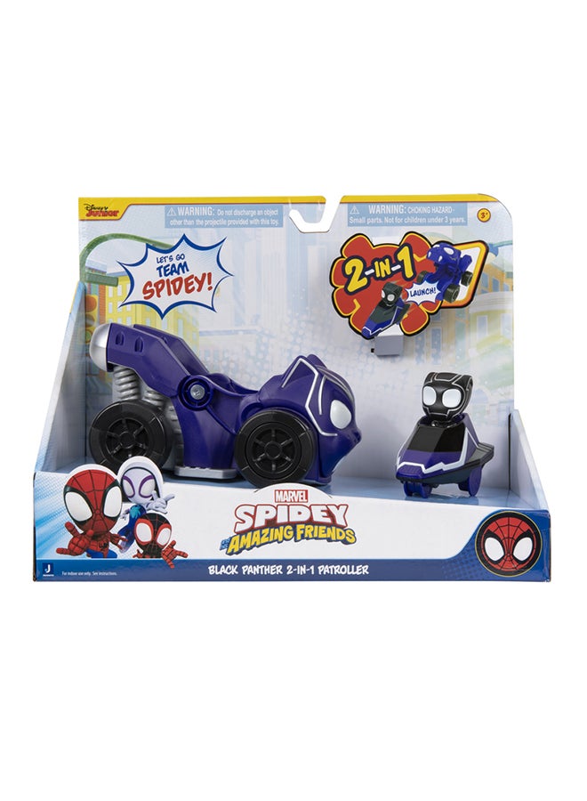 MARVEL Spidey - Feature Vehicle Black Panther 2 in 1 Patroller - Image 1