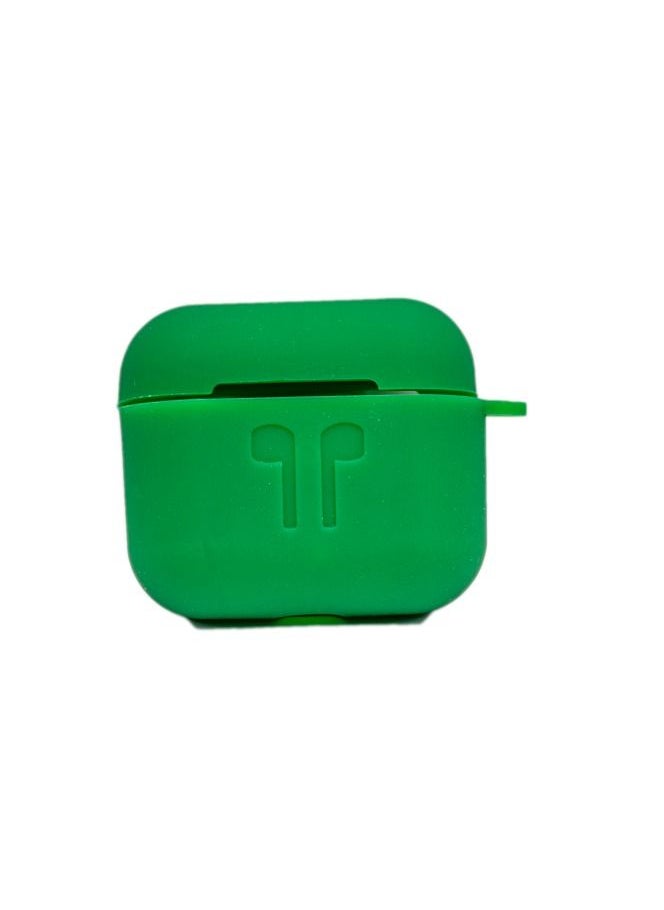 Generic - Airpods 3 Case Cover with Keychain Cute Soft Shockproof Protective Silicone Skin Compatible for Apple Airpods 3rd Generation Case for Women Men Girls Boys (Front LED Visible) Green - Image 1