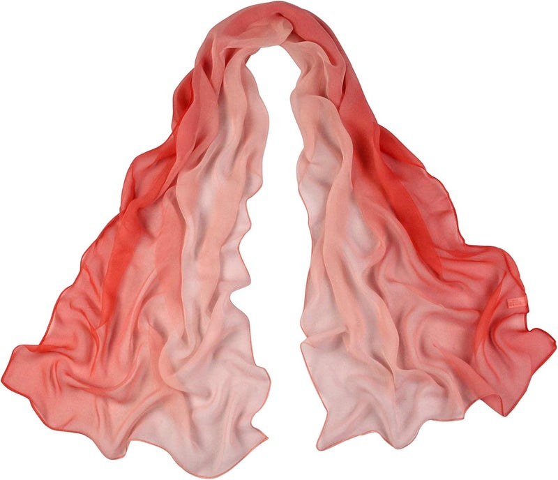 PANTONIGHT Long Chiffon Sheer Scarf Gradient Shaded Colors Lightweight Scarf For Womens - Image 1
