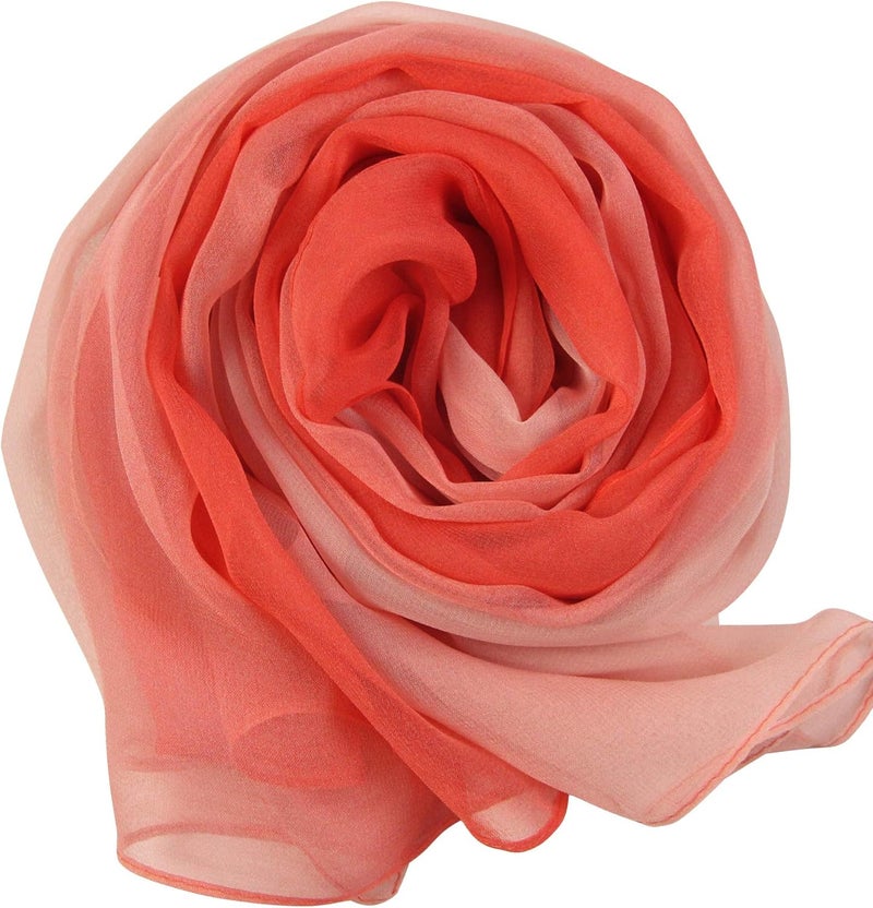 PANTONIGHT Long Chiffon Sheer Scarf Gradient Shaded Colors Lightweight Scarf For Womens - Image 5