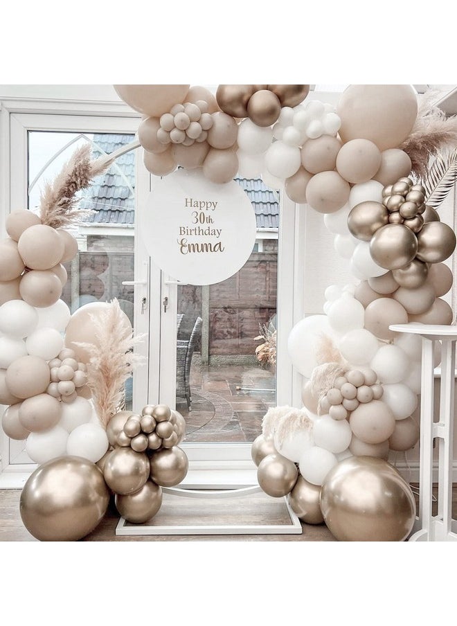 PartyWoo 140 Pcs White Sand Balloon Garland, Pack Of White Sand Balloons, Champagne Gold Balloons For Balloon Garland As Birthday Decorations, Baby Shower Decorations, Party Decorations  - Image 5