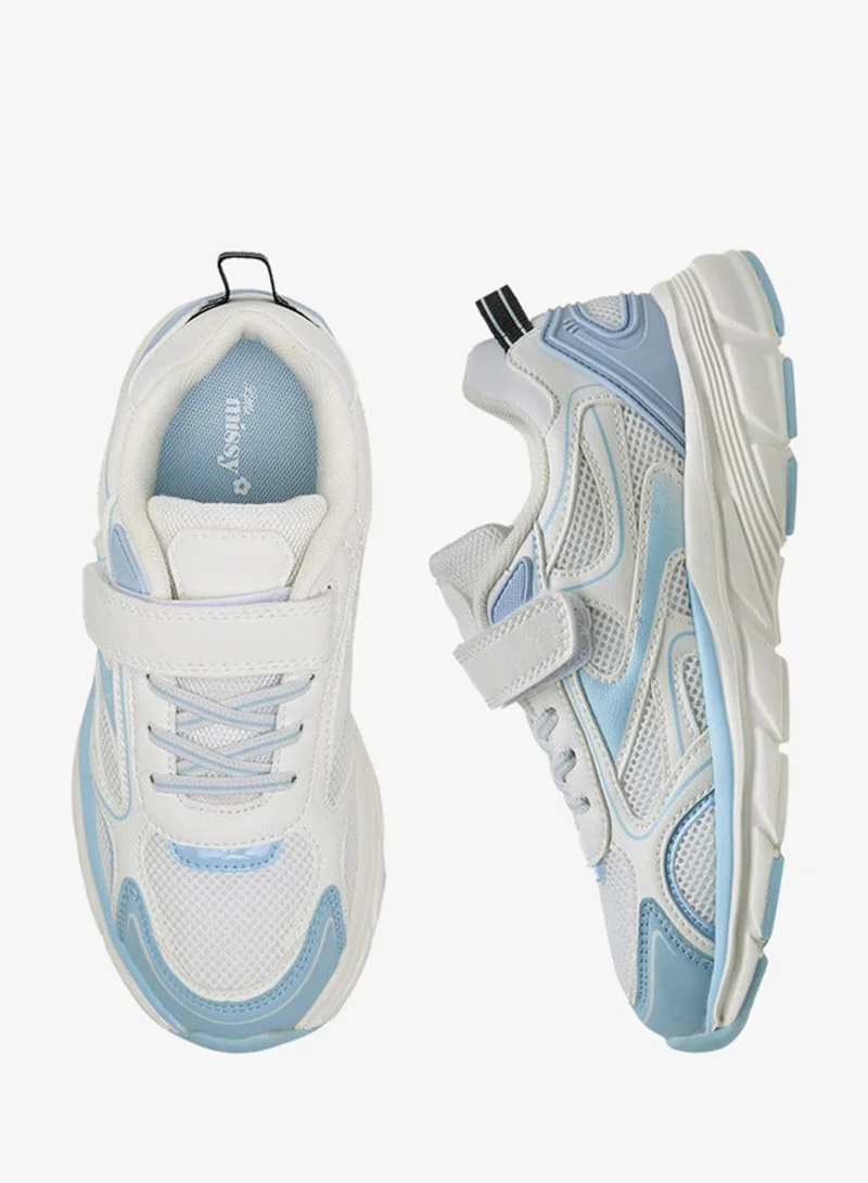 Girls Panelled Hook & Loop Sneakers