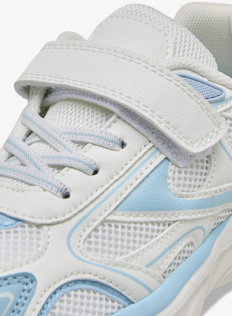 Little Missy  Girls Panelled Hook & Loop Sneakers for Women | Best Price UAE