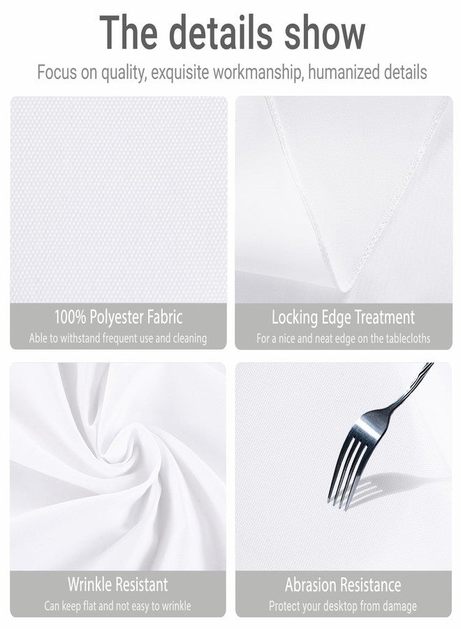 MRJ Polyester Tablecloth 60 X 84 Inch White Rectangle Table Cloth Washable Fabric Table Cover for Restaurant Hotel Wedding - Image 3