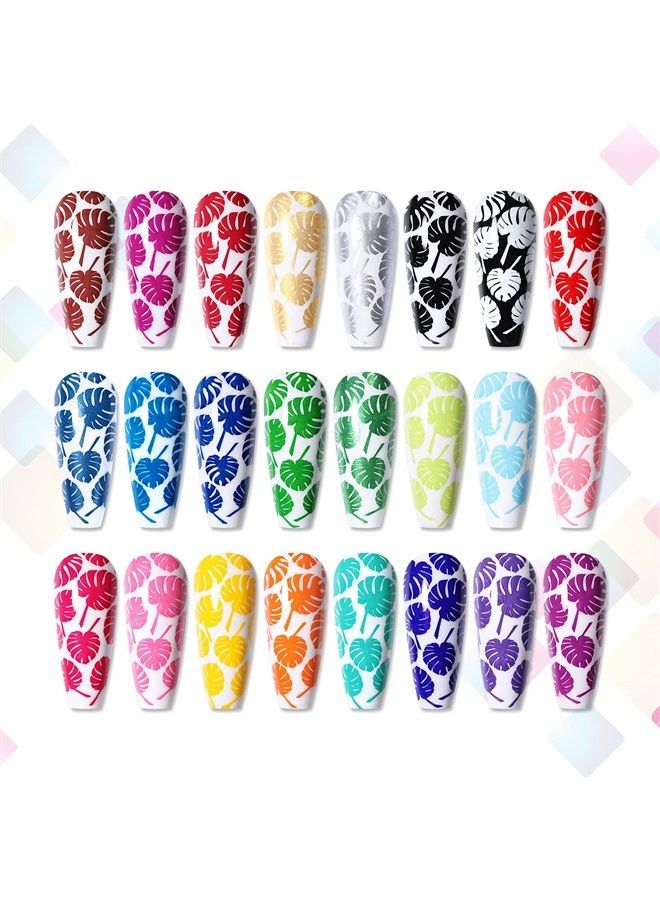 Born Pretty Nail Art Stamping Polish Valentine's Day Nail Polish Set Manicure Print Nail Polish for Stamping Plates 24 Colors Bulk Nail Polish Set Gift Collection - Image 2