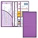 Cacturism Car Registration and Insurance Card Holder Vehicle Glove Box Car Organizer Women Car Accessories with Magnetic Shut for Cards Essential Document Driver License Purple - Image 2