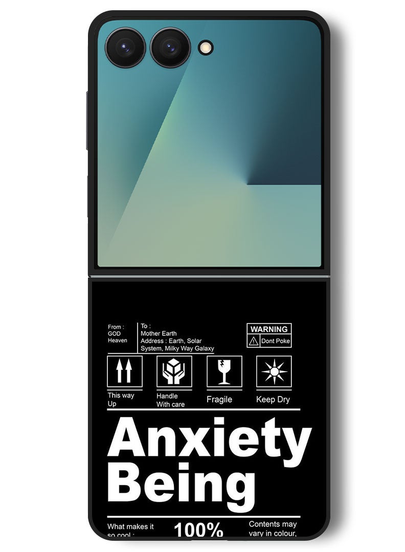 Theodor Case Compatible with Samsung Galaxy Z Flip 7 - 6.9 Inch Protection Shockproof Bumper Cover Anxiety Being - Image 1