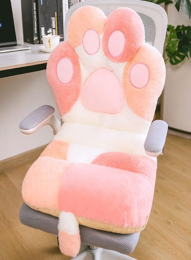 YISLEND Cat Paw Cushion Kawaii Plush Desk Seat Cushions, Comfy Chair Cushion Non-Slip Seating Pad for Dorm Office Desk Gaming Chair, Cute Gaming Accessories Room Bedroom Decor (Pink, 19.6"x35.4") - Image 1