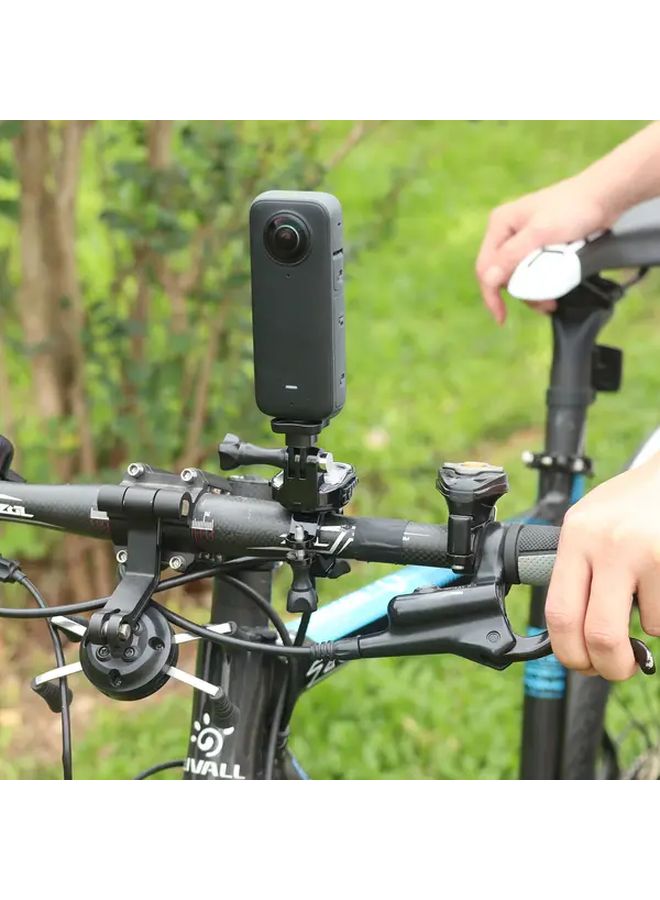 Black Bicycle Handlebar Clamp Dual Mount For Insta360 X5 X4 GoPro 13 DJI Action 360 Degree Photography - Image 5