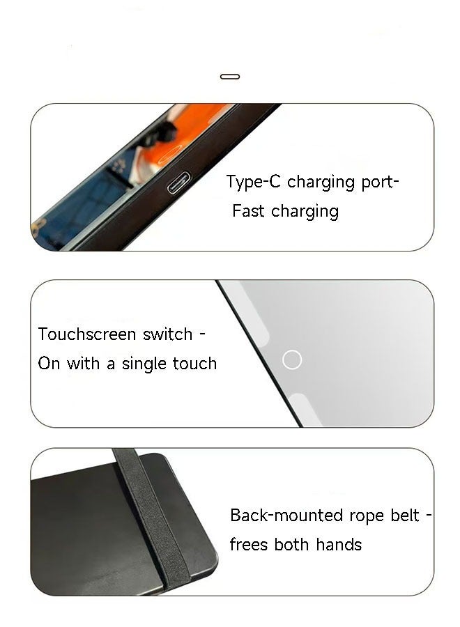 HOOPZOZA Sun Visor Vanity Mirror for Car with 3 Light Modes Light Sunshade Vanity mirror with LED  Automobile Rearview Mirror Makeup Car Mirror Car Makeup Mirror Car Cosmetic Mirror car accessories Mirror for Most Car - Image 3