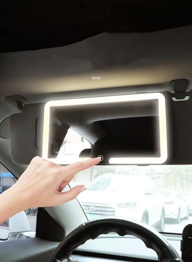 HOOPZOZA Sun Visor Vanity Mirror for Car with 3 Light Modes Light Sunshade Vanity mirror with LED  Automobile Rearview Mirror Makeup Car Mirror Car Makeup Mirror Car Cosmetic Mirror car accessories Mirror for Most Car - Image 2