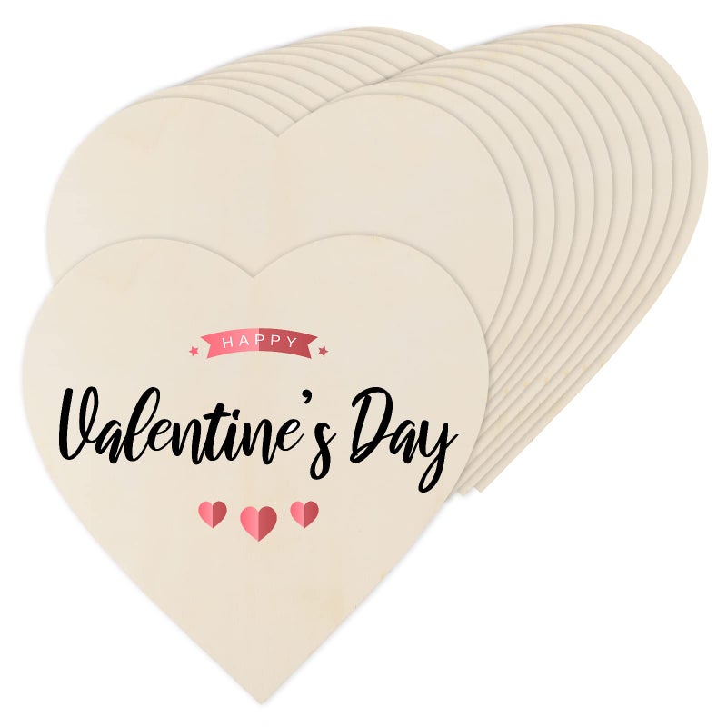 12 Large Wooden Heart Cutouts 12 Inch Unfinished Wood Hearts  DIY Love Slices for Valentines Day Embellishment Making