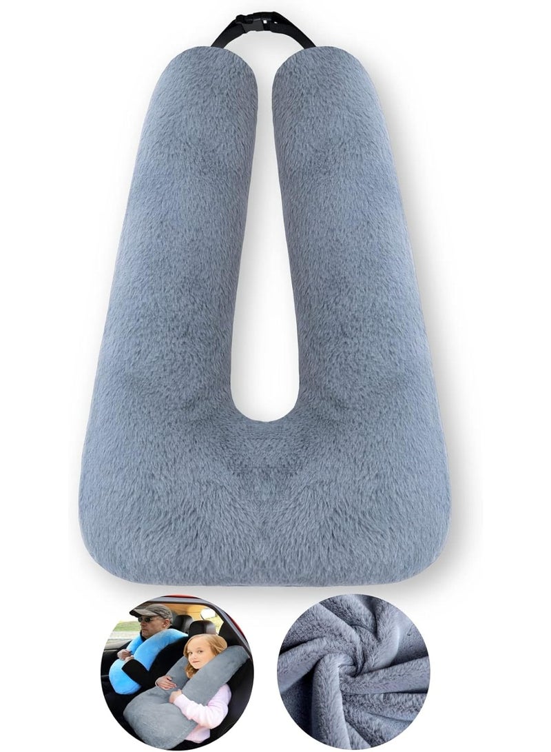 وسادة السفر وسادة السيارة وسادة النوم للأطفال مساعدة النوم للبالغين والأطفال في رحلات الطرق وسادة السفر للأطفال الرمادية - Image 1