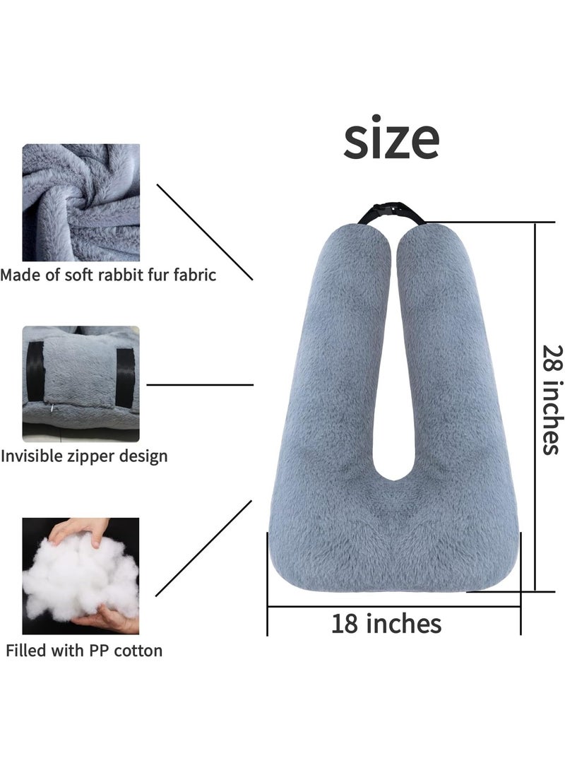 وسادة السفر وسادة السيارة وسادة النوم للأطفال مساعدة النوم للبالغين والأطفال في رحلات الطرق وسادة السفر للأطفال الرمادية - Image 3