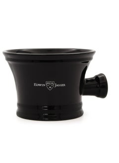 Edwin Jagger Edwin Jagger RN46 Traditional Porcelain Luxury Shaving Bowl with Handle for Shaving Cream or Shaving Soap for Men and Women (Black)  - Image 1