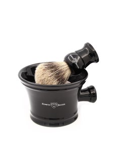 Edwin Jagger Edwin Jagger RN46 Traditional Porcelain Luxury Shaving Bowl with Handle for Shaving Cream or Shaving Soap for Men and Women (Black)  - Image 3