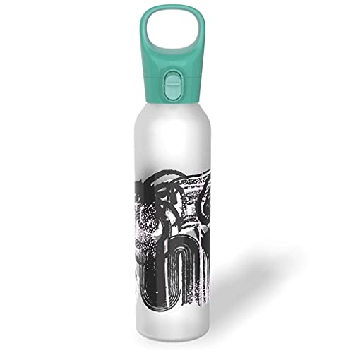 Pyrex 24-Oz Color Changing Glass Water Bottle with Silicone Coating, Leakproof and Textured Glass Reusable Water Bottle with Flip-Top Lid, Eco-Friendly, BPA-Free Silicone Coating, Doodles - Image 1