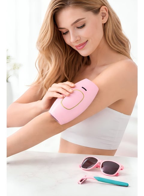 جهاز إزالة الشعر بالضوء النبضي المكثف IPL – جهاز إزالة الشعر بالليزر المنزلي للنساء والرجال – إزالة فعّالة وآمنة للوجه والجسم – بدون ألم – 5 مستويات طاقة – يشمل نظارات حماية وشفرة حلاقة – Permanent Hair Removal Laser IPL (Home Use)