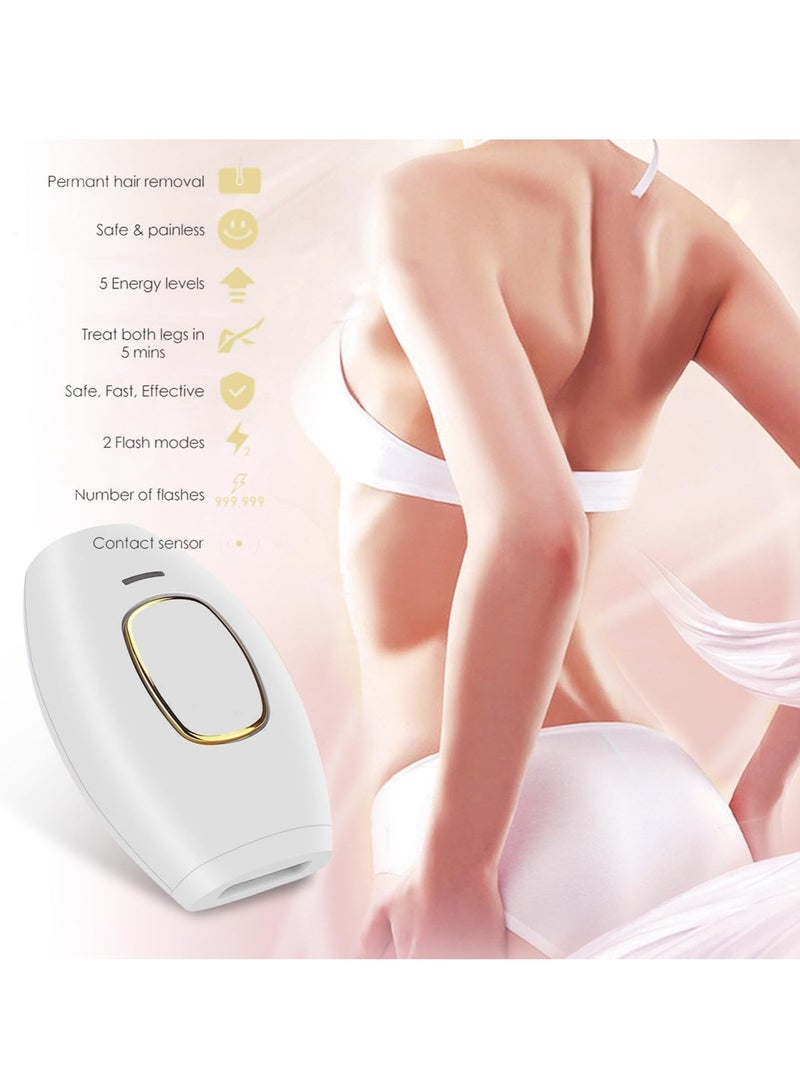 Intense Pulsed Light (IPL) Hair Removal Device – Home Laser Hair Removal for Women and Men – Safe and Effective Hair Removal for Face and Body – Pain-Free – 5 Adjustable Energy Levels – Includes Protective Glasses and Shaving Razor – Permanent Hair Removal Laser IPL (Home Use) - Image 2