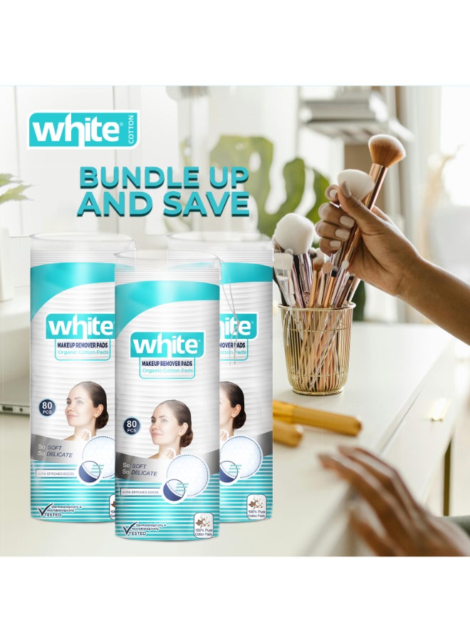 White 80 round cotton pads 3in1 - Image 4