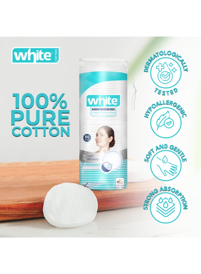 White 80 round cotton pads 3in1 - Image 2