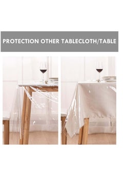 SYOSI Rectangle Vinyl Tablecloth,100% Waterproof Heavy Duty Oil Spill Proof Stain Resistant Plastic PU Table Cover with Flannel Backing for KitchenDiningParties  - Image 3