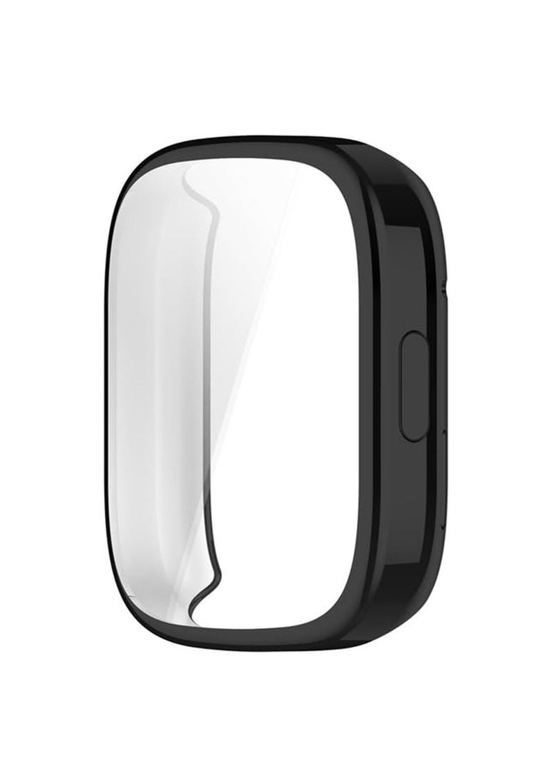 Case Protector Compatible with Redmi Watch 3 Watch Full TPU Case Protector with TPU Screen Coverage (Black) - Image 1
