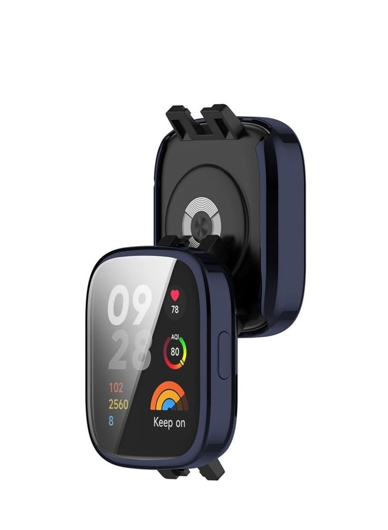 Case Protector Compatible with Redmi Watch 3 Watch Full TPU Case Protector with TPU Screen Coverage (Black) - Image 2