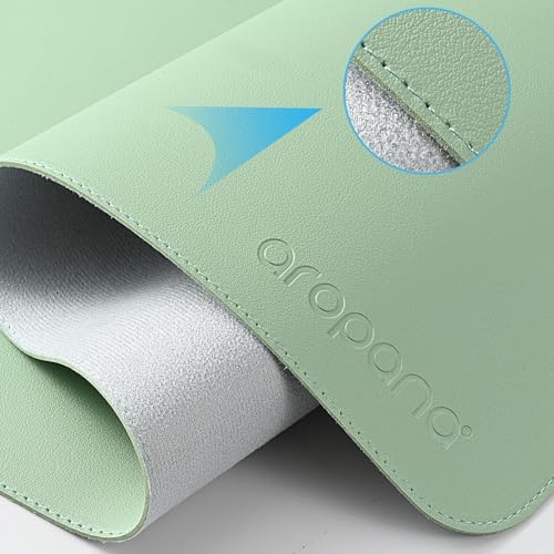 AROPANA Anti-Slip Extended Mouse Pad, PU Vegan Leather Desk Mat, Computer Desk Table Protector Pad with Non-Slip Suede Base for Keyboard, Desktop, Laptop, Office (120x60CM, Turquoise) - Image 2