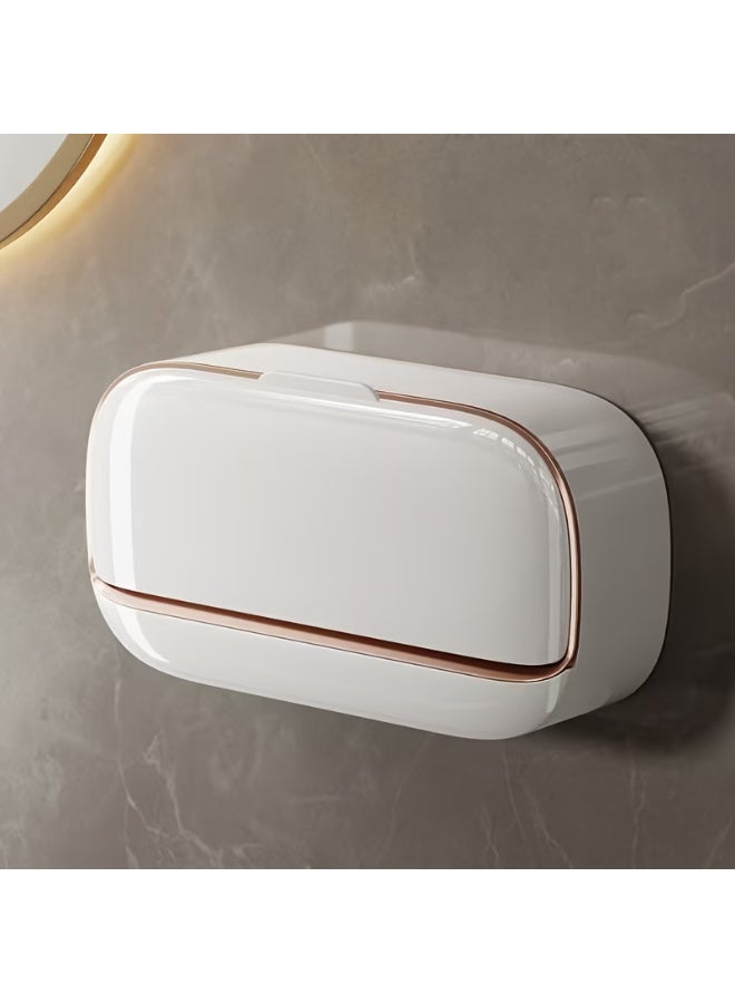 Arabash Luxury Wall-Mounted Double Soap Dish with Lid & Drip Tray – Leak-Proof No-Drill Bathroom Shelf - Image 3