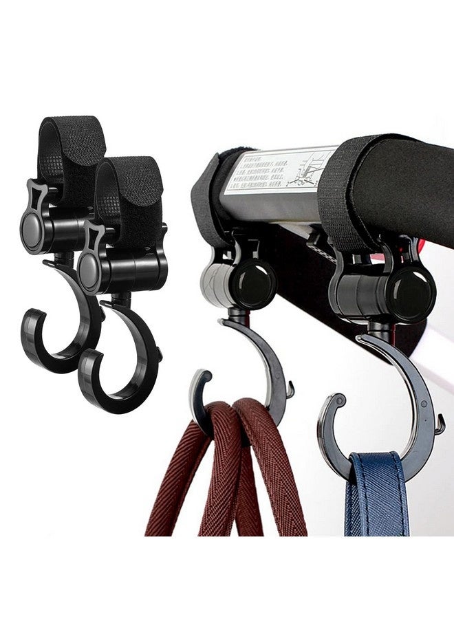 بيوينتي خطافان لعربة الأطفال لتعليق حقائب الحفاضات، خطاف دوار متعدد الأغراض لملحقات عربة الأطفال، خطاف حقيبة الأم للمشاية والكرسي المتحرك وعربة التسوق - Image 1