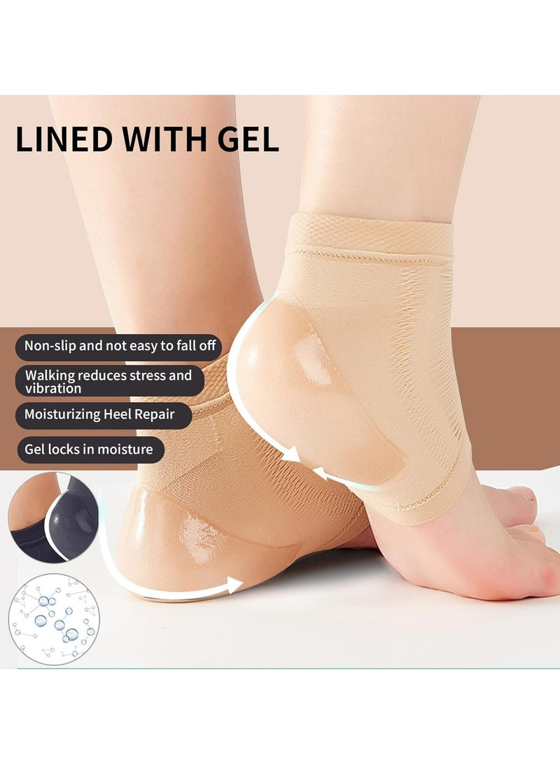 أوزيغالور 2 زوج من جوارب ترميم الكعب المتشقق - جل مرطب، مسامي ومريح، للكعوب الجافة والمتشققة والقاسية والخشنة - Image 2