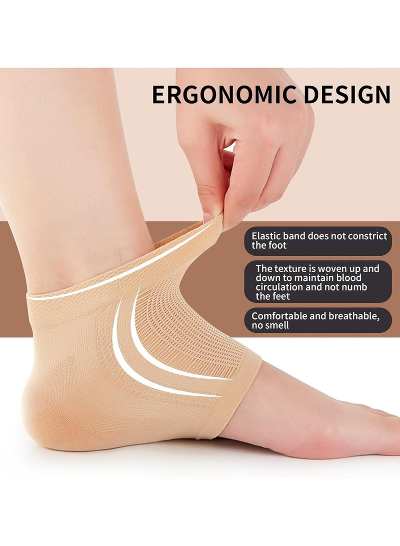 أوزيغالور 2 زوج من جوارب ترميم الكعب المتشقق - جل مرطب، مسامي ومريح، للكعوب الجافة والمتشققة والقاسية والخشنة - Image 3