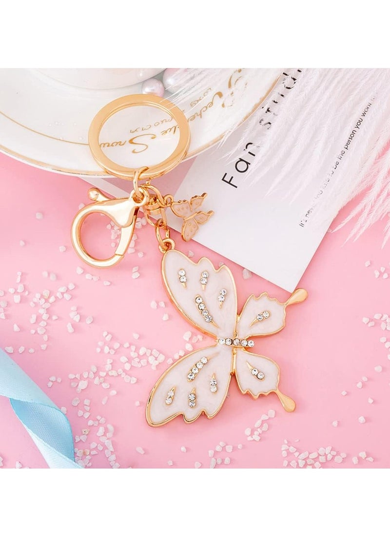 Oasisgalore Cute Butterfly Keychain Set, Crystal Bling Diamond Key Chain, Women's Car Key Accessory - Image 2