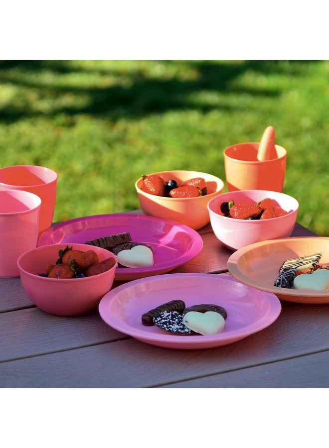 Youngever 54 pcs Plastic Kids Dinnerware Set of 9 in 9 Peach Colors, Toddler Safe, Microwave Safe, Dishwasher Safe, Durable and Reusable - Image 3