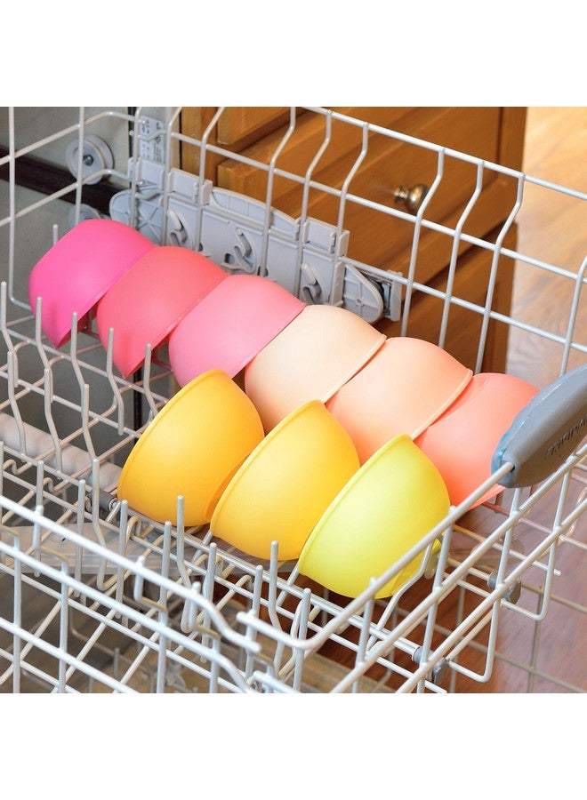 Youngever 54 pcs Plastic Kids Dinnerware Set of 9 in 9 Peach Colors, Toddler Safe, Microwave Safe, Dishwasher Safe, Durable and Reusable - Image 5