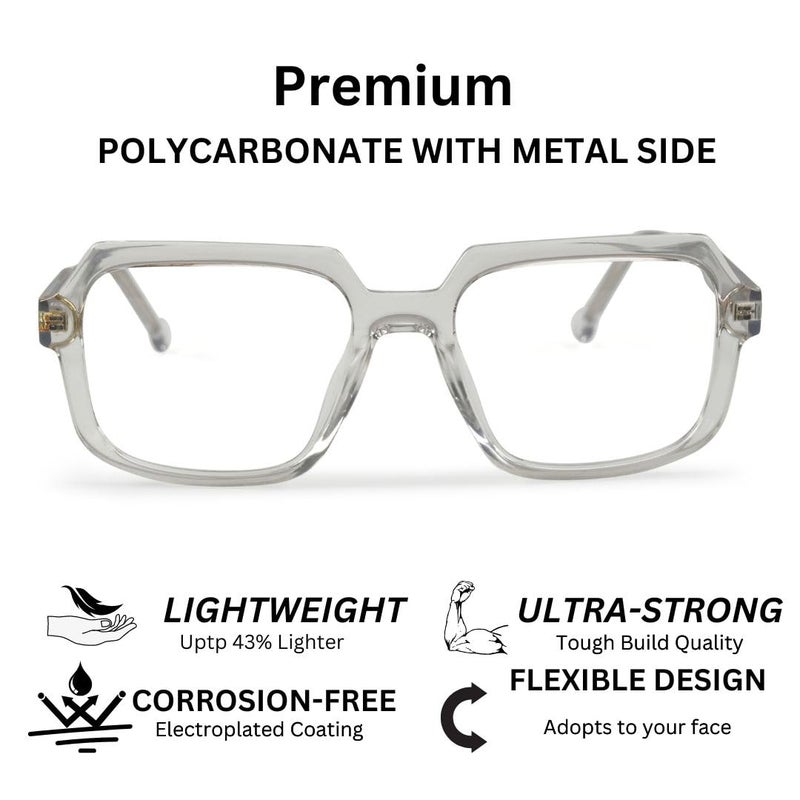 RedEx Trendy Full Rim Oversized Eye Glasses For unisex - Image 2