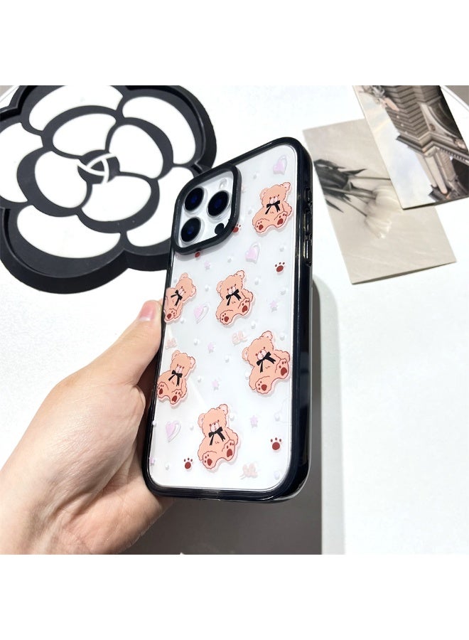 NIBEMINENT Acrylic Teddy Bear Protective TPU Case Cover For iPhone 15 Clear - Image 1