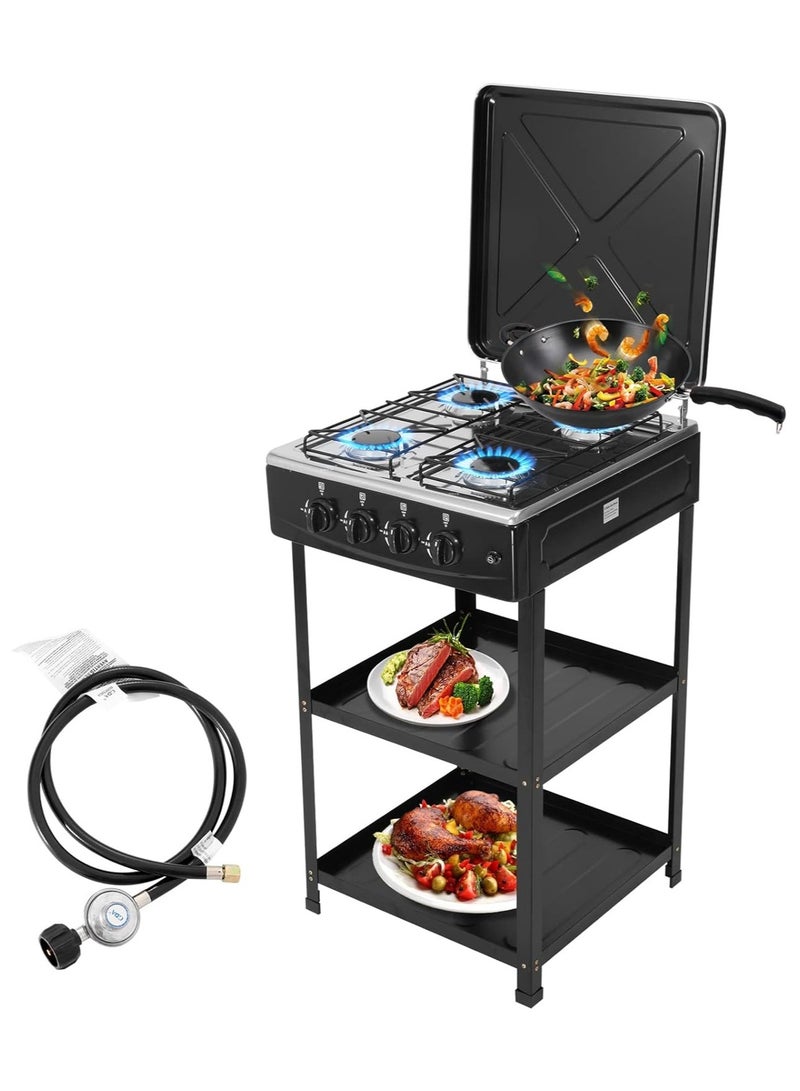 موقد طبخ غاز تجاري لا يدخن، مطبخ خارجي، موقد قائم بذاته، 4 شعلات غاز - Image 1
